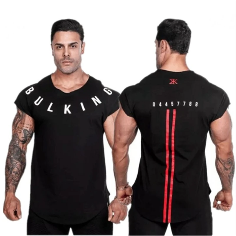 2019 brand male gym summer vest shoulder bat sleeve T-shirt men's personality letter BULKlNG printing fitness t-shirt
2019 brand male gym summer vest shoulder bat sleeve T-shirt men's personality letter BULKlNG printing fitness t-shirt