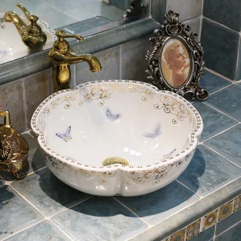 Europe style flower shape chinese Jingdezhen Art Counter Top ceramic designer wash basin
Europe style flower shape chinese Jingdezhen Art Counter Top ceramic designer wash basin