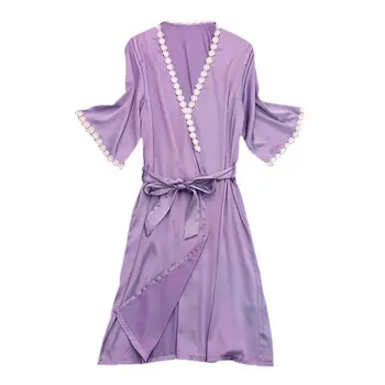 Sexy Summer 6 Colors Women's Robe 3pcs/set Short Sleeve Nightgown Sling Shorts Silk Robe
Sexy Summer 6 Colors Women's Robe 3pcs/set Short Sleeve Nightgown Sling Shorts Silk Robe