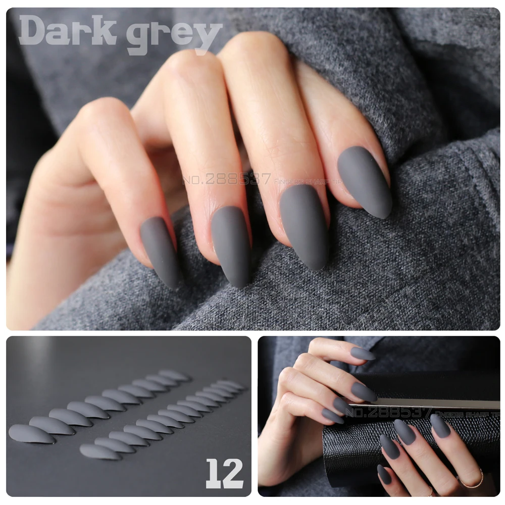 Dark grey Full Nail Tips Comfortable Matte nails Pointed Stiletto end product long short Designs Pure complete set False nails
Dark grey Full Nail Tips Comfortable Matte nails Pointed Stiletto end product long short Designs Pure complete set False nails