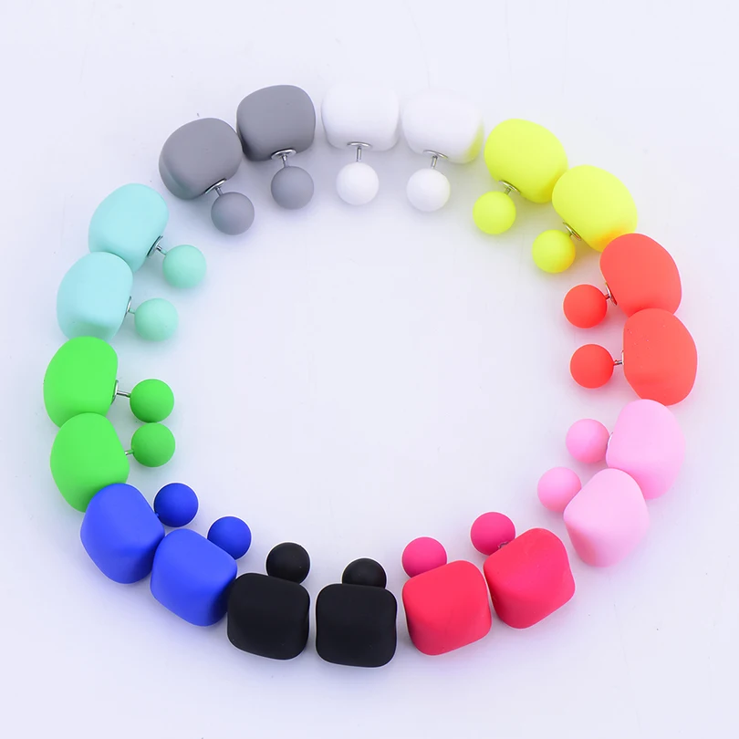 10 pairs/lot Wholesale Matte Frosted Square Double Sided Ball Stud Earrings Bohemia Simulated Pearl Earrings Summer Jewelry
10 pairs/lot Wholesale Matte Frosted Square Double Sided Ball Stud Earrings Bohemia Simulated Pearl Earrings Summer Jewelry