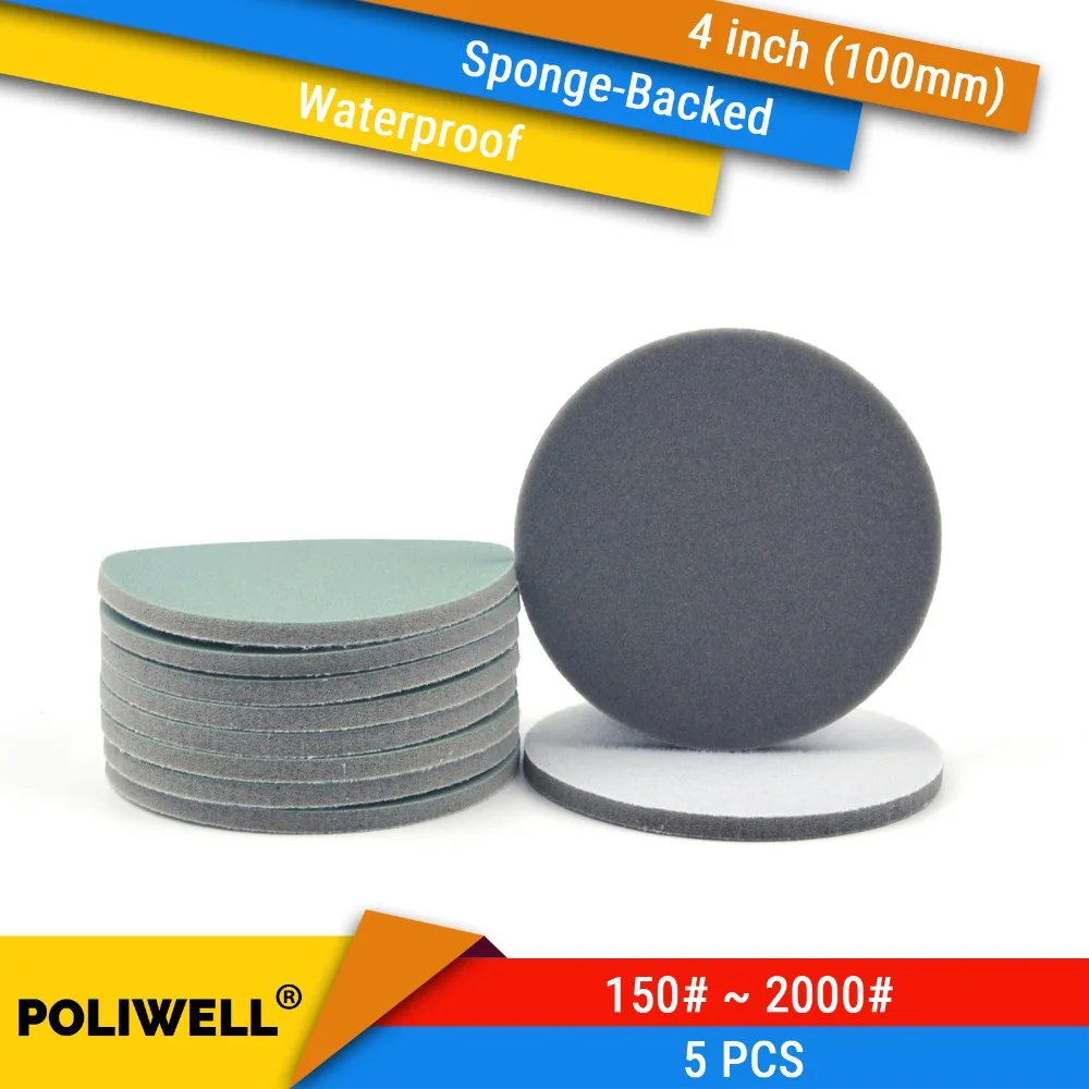 5PCS 4 Inch(100mm) Sponge-Backed Hook&Loop Waterproof Sanding Discs Round Sanding Sponge for Rotary Tools Polishing Accessories
5PCS 4 Inch(100mm) Sponge-Backed Hook&Loop Waterproof Sanding Discs Round Sanding Sponge for Rotary Tools Polishing Accessories