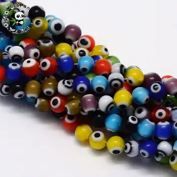 Handmade Evil Eye Lampwork Round Bead Strands, Mixed Color, 4mm, Hole: 1mm; about 100pcs/strand, 14.56"
Handmade Evil Eye Lampwork Round Bead Strands, Mixed Color, 4mm, Hole: 1mm; about 100pcs/strand, 14.56"