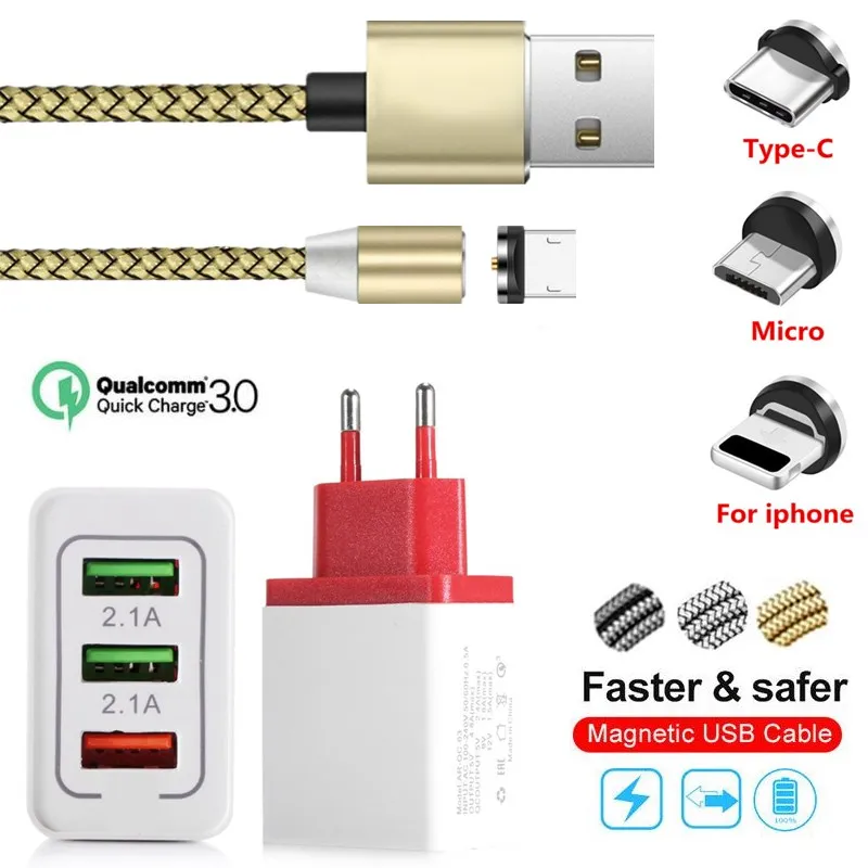 Quick Charge 3.0 Charger Adapter for iphone Xiaomi Huawei Honor 20 10 9 Lite 20i 10i 7X 7C 7A Pro 8S 8A 8X 8C Magnetic USB Cable
Quick Charge 3.0 Charger Adapter for iphone Xiaomi Huawei Honor 20 10 9 Lite 20i 10i 7X 7C 7A Pro 8S 8A 8X 8C Magnetic USB Cable