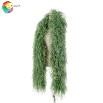

High quality 10ply Encrypted Olive green Ostrich feather shawl Width 28-30cm Ostrich feather boa Wedding Dancer decoration