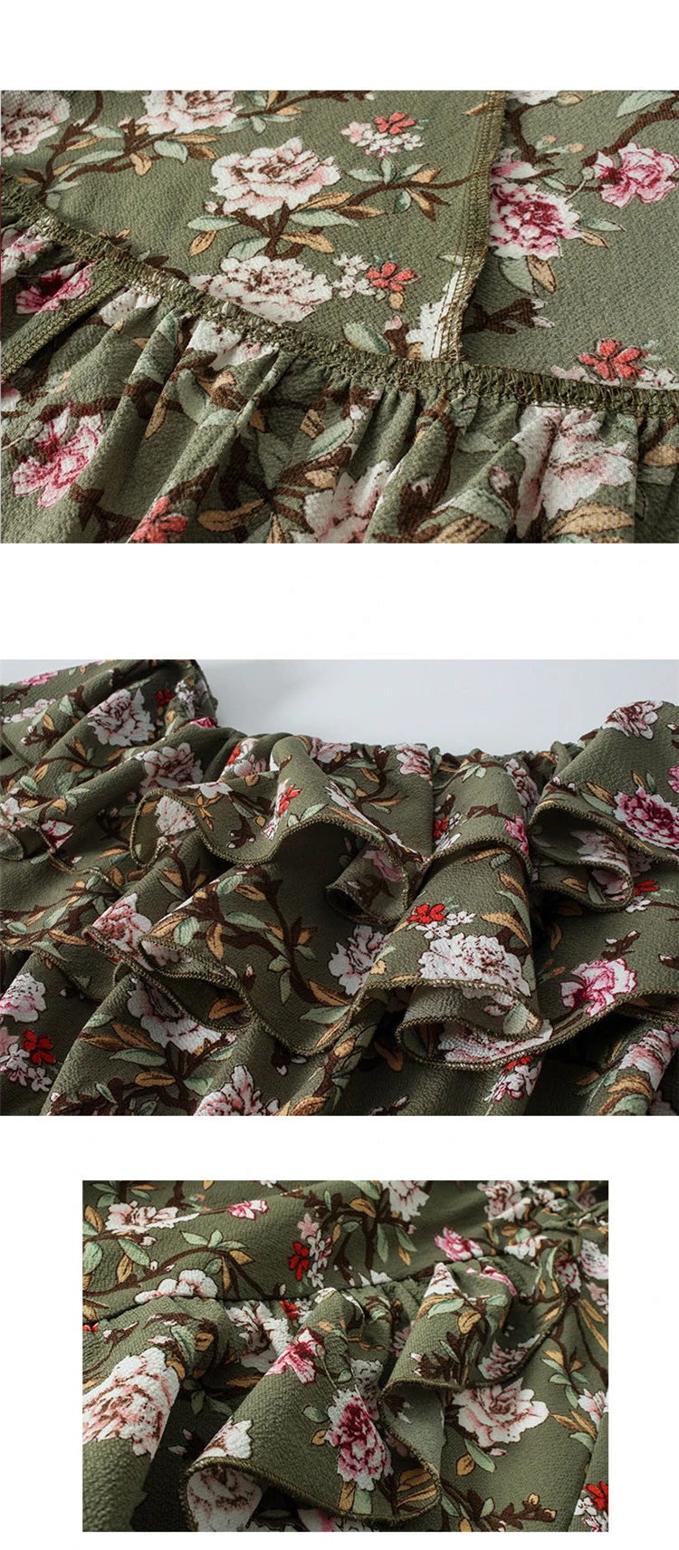 2019 Vintage Floral Print Boho Jumpsuit Romper Slash Neck Short Sleeve Casual Jumpsuit Long Sash Summer Jumpsuit Women Overalls (7)