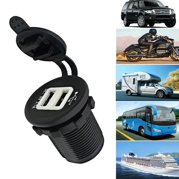 5V Dual USB Charger Motorcycle Moto Blue Light 3.1A Cigarette Lighter Adapter Socket for Phone/GPS Power
5V Dual USB Charger Motorcycle Moto Blue Light 3.1A Cigarette Lighter Adapter Socket for Phone/GPS Power