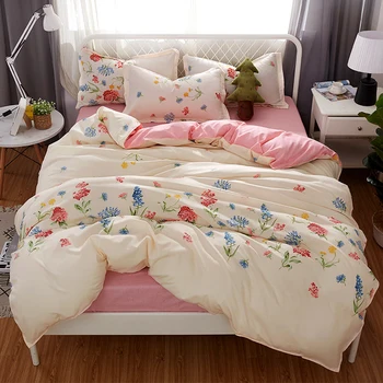 Colour Bedding Set Flowers print 4/3psc Duvet Cover white pink Bed sheet set Princess style bedlinen Pillowcases bedclothes
Colour Bedding Set Flowers print 4/3psc Duvet Cover white pink Bed sheet set Princess style bedlinen Pillowcases bedclothes