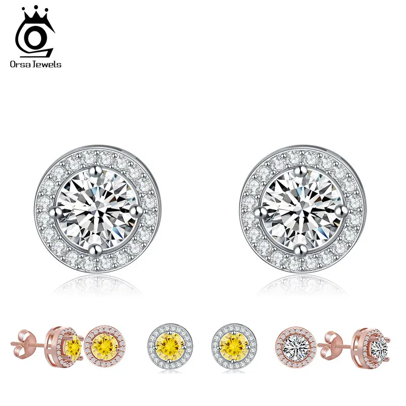 ORSA JEWELS Silver Color Earring Stud with 0.75 ct Hearts and Arrows Cut AAA Cubic Zirconia Fashion Women Earring Jewelry OE104
ORSA JEWELS Silver Color Earring Stud with 0.75 ct Hearts and Arrows Cut AAA Cubic Zirconia Fashion Women Earring Jewelry OE104