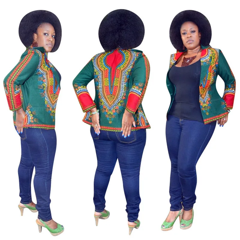 African Dashiki Print Short Jacket Coat Women's Boho Blazer Suits Hippy Notched Collar Overcoat Clothes For Ladies 2 Buttons
African Dashiki Print Short Jacket Coat Women's Boho Blazer Suits Hippy Notched Collar Overcoat Clothes For Ladies 2 Buttons