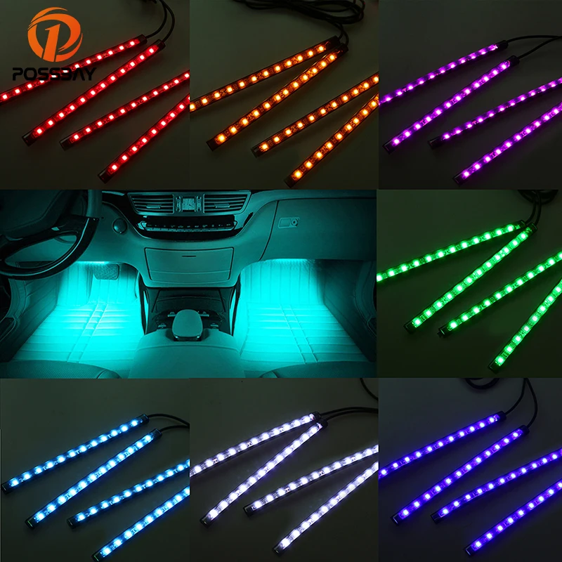 POSSBAY 4Pcs 12 LED Strip Light Neon Car Interior Light With Cigarette Lighter Decorative Atmosphere Lamp Floor Light
POSSBAY 4Pcs 12 LED Strip Light Neon Car Interior Light With Cigarette Lighter Decorative Atmosphere Lamp Floor Light