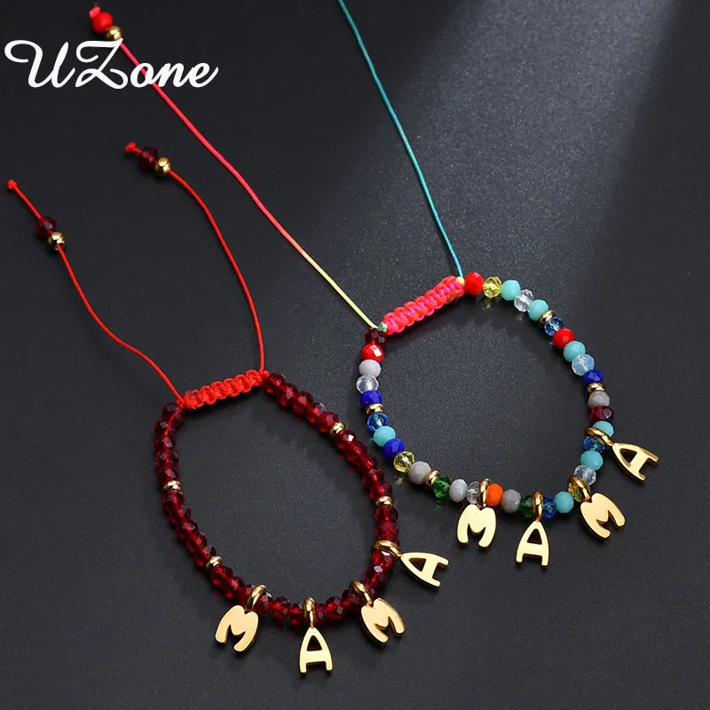 UZone Custom Mama Red String Braided Bracelet Crystal Colorful Beads Bracelets Jewelry Gift For MAMA Mom
UZone Custom Mama Red String Braided Bracelet Crystal Colorful Beads Bracelets Jewelry Gift For MAMA Mom
