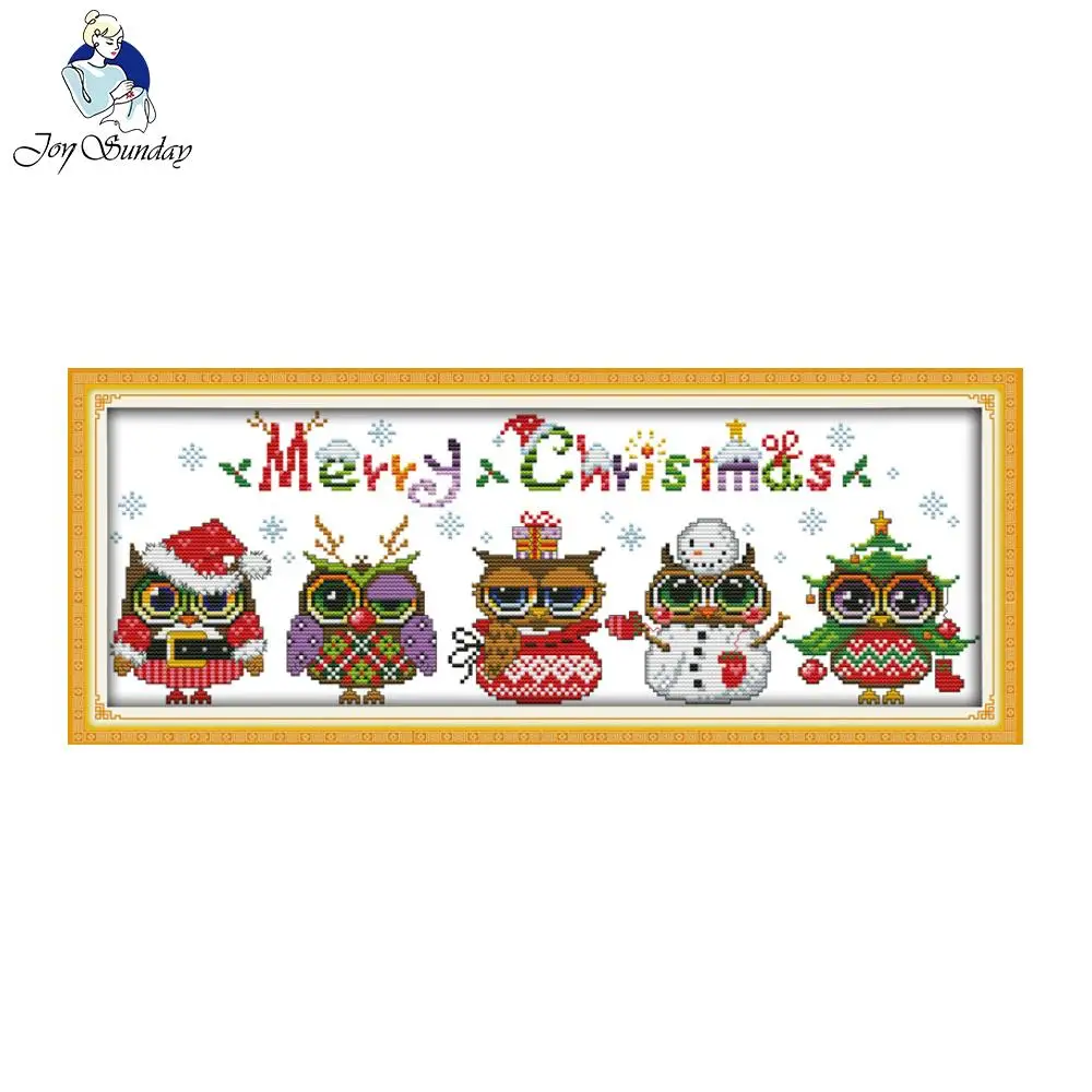 Joy sunday cartoon style Christmas owls printed fabric simple owl cross stitch pattern kits for beginners diy gifts
Joy sunday cartoon style Christmas owls printed fabric simple owl cross stitch pattern kits for beginners diy gifts