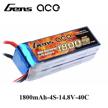 Gens ace Lipo Battery 14.8V 1800mAh Lipo 4S Battery Pack 40C T Plug Batteries for RC Car Helicopter Foamy Airplane High Quality
