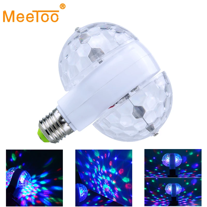 E27 Colorful Auto Rotating RGB LED Stage light Xmas Party Effect Lights Magic double Balls Laser LED KTV Bar DJ Disco light Ball
E27 Colorful Auto Rotating RGB LED Stage light Xmas Party Effect Lights Magic double Balls Laser LED KTV Bar DJ Disco light Ball