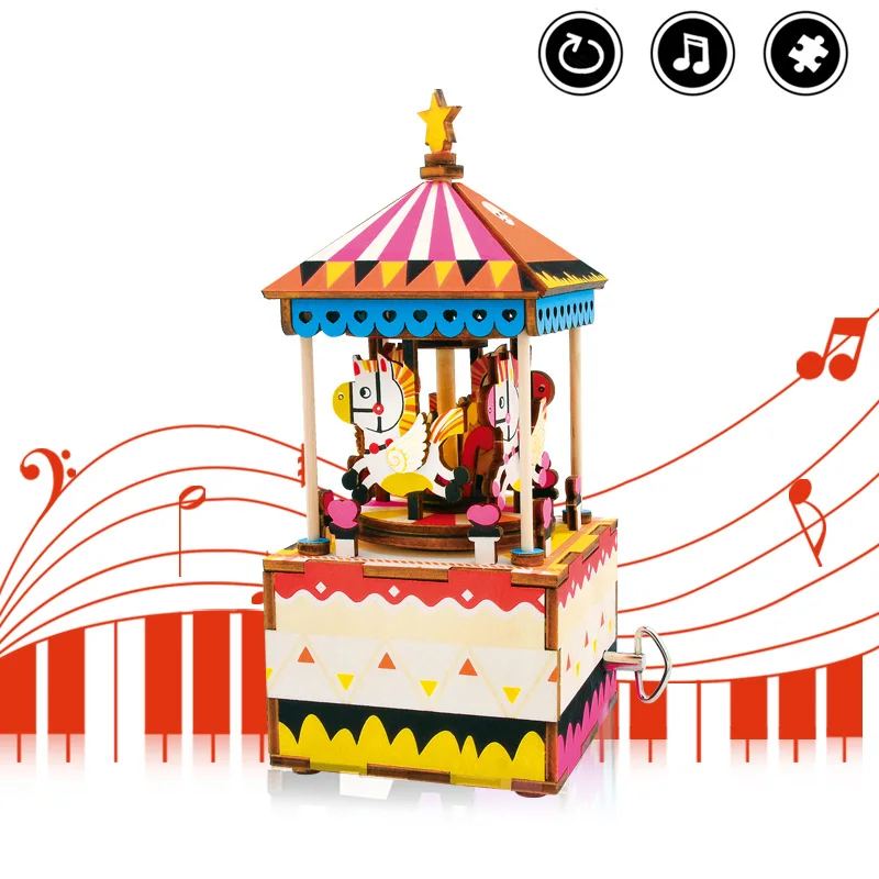 Robotime Merry Go Round DIY Music Box 3D Wooden Puzzle Carousel Horse Musical Toys for Children Girls Birthday Gift AM304
Robotime Merry Go Round DIY Music Box 3D Wooden Puzzle Carousel Horse Musical Toys for Children Girls Birthday Gift AM304