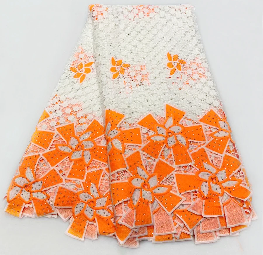 Latest Swiss Voile Lace African Guipure Lace Fabric Nigerian French Cord Lace Fabric Embroidered Net Laces In orange
Latest Swiss Voile Lace African Guipure Lace Fabric Nigerian French Cord Lace Fabric Embroidered Net Laces In orange