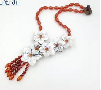 NEW Natural Carnelian Red Agates, Shell Flowers with Jades Toggle Clasp Necklace
NEW Natural Carnelian Red Agates, Shell Flowers with Jades Toggle Clasp Necklace