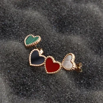 YUN RUO Lovely Red Green Heart Stud Earring Female Woman Jewelry Party Stainless Steel Rose Gold Color Never Fade Drop Shipping
YUN RUO Lovely Red Green Heart Stud Earring Female Woman Jewelry Party Stainless Steel Rose Gold Color Never Fade Drop Shipping
