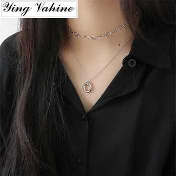 ying Vahine New Fashion Silver 925 Necklace Annulus Pendant Necklace for Women Clothing Accessories for Party collier femme
ying Vahine New Fashion Silver 925 Necklace Annulus Pendant Necklace for Women Clothing Accessories for Party collier femme