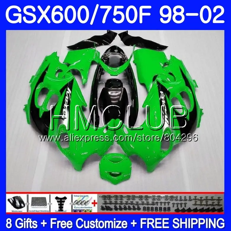 HOT GREEN Bodys For SUZUKI KATANA GSXF 750 600 GSXF750 98 99 00 01 02 2HM.2 GSX750F GSXF600 1998 1999 2000 2001 2002 Fairing
HOT GREEN Bodys For SUZUKI KATANA GSXF 750 600 GSXF750 98 99 00 01 02 2HM.2 GSX750F GSXF600 1998 1999 2000 2001 2002 Fairing