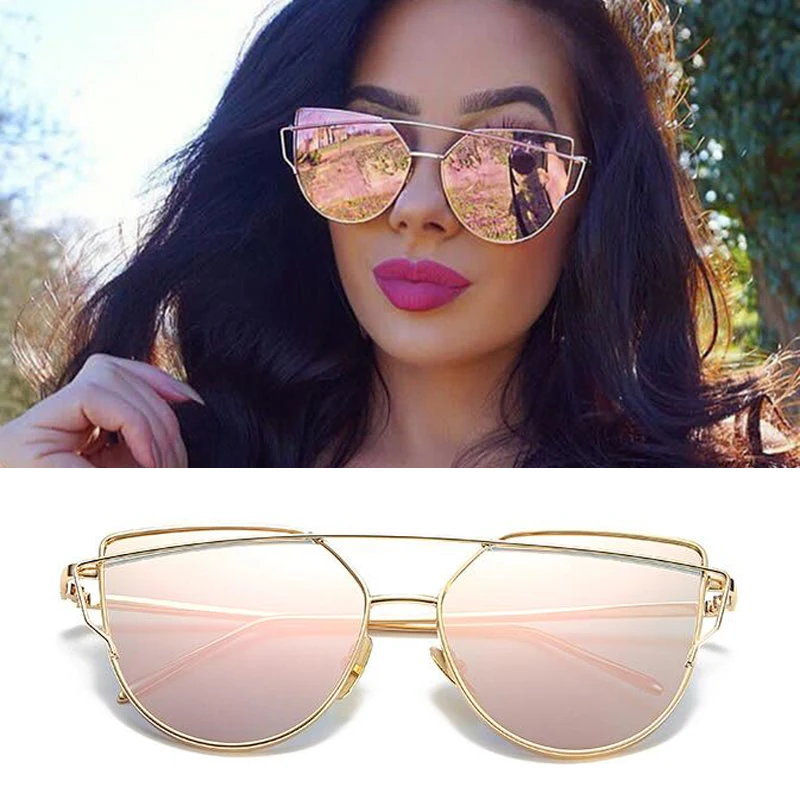 Women Anti-Reflective Sunglasses Luxury Cat eye Brand Design Mirror New Gold Vintage Cateye Sun glasses lady Eyewear 18 Colors 
Women Anti-Reflective Sunglasses Luxury Cat eye Brand Design Mirror New Gold Vintage Cateye Sun glasses lady Eyewear 18 Colors
