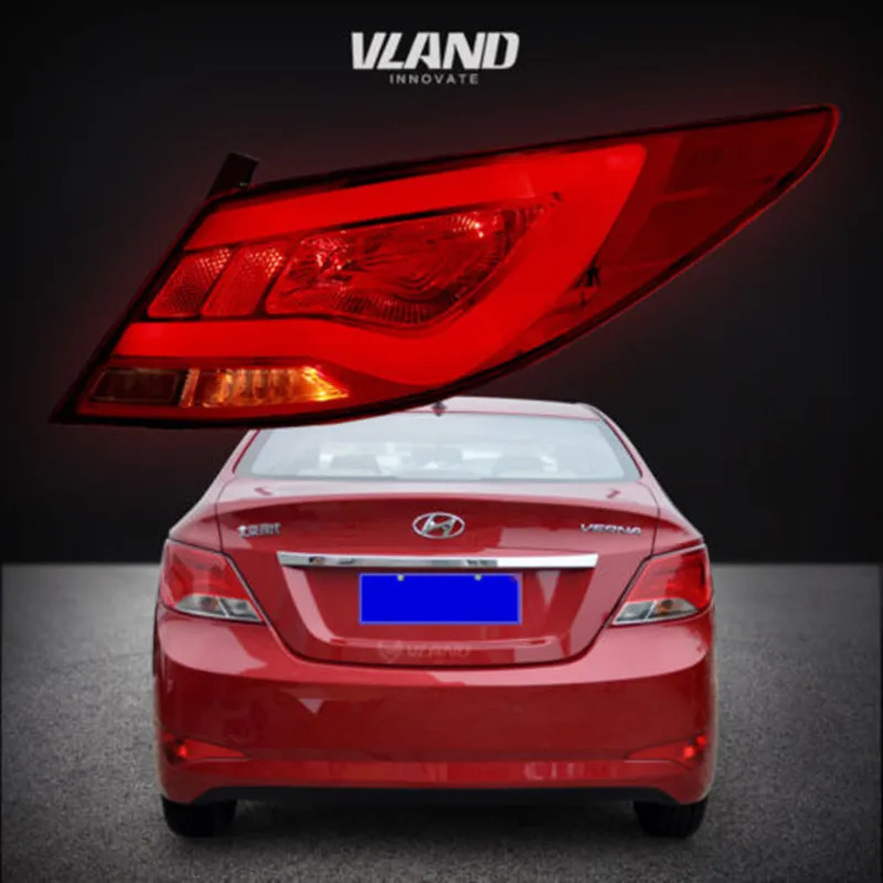 Светодиодные ленты задние фонари для Hyundai Accent Verna Solaris 2012 2017 красные и дымчатые
