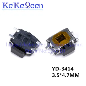 100PCS YD-3414 4Pin SMT SMD Side Tactile Push Button Switch Mount 3.5*4.7MM Button Key switch for mp3 mp4 Mobile Phone TS-015A
100PCS YD-3414 4Pin SMT SMD Side Tactile Push Button Switch Mount 3.5*4.7MM Button Key switch for mp3 mp4 Mobile Phone TS-015A