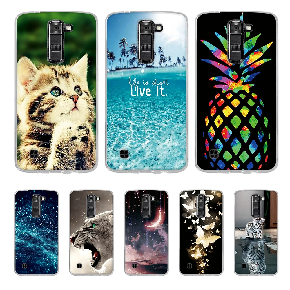 Чехол с милым рисунком животных для LG K7 мягкий силиконовый чехол из ТПУ 2016
