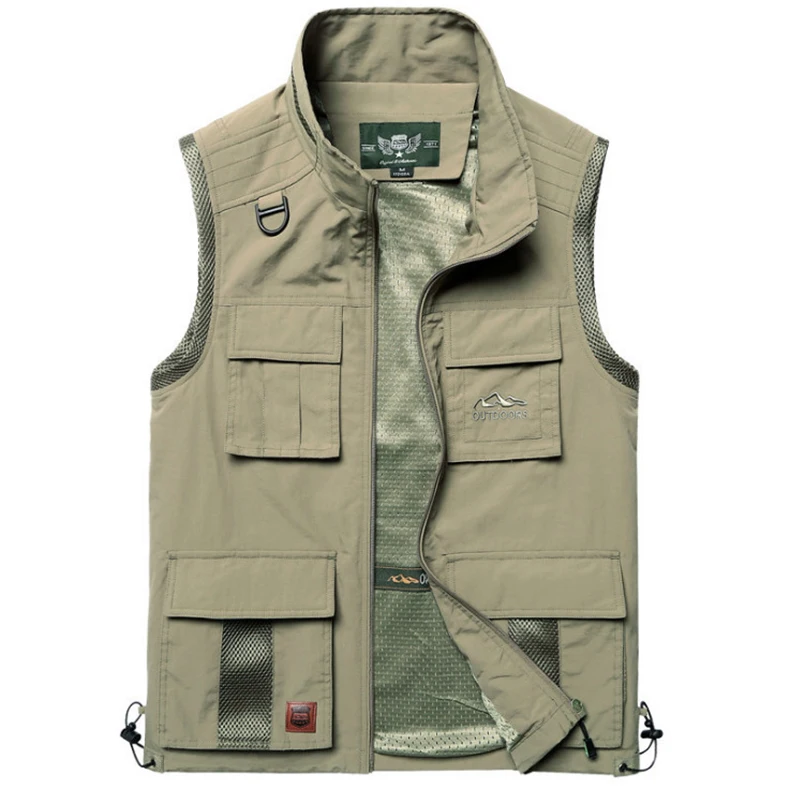 Men's Vest Multi-pocket Loose Photographer Reporter Vests Casual Mens Jacket Sleeveless Vest Khaki Thin Waistcoat 5XL
Men's Vest Multi-pocket Loose Photographer Reporter Vests Casual Mens Jacket Sleeveless Vest Khaki Thin Waistcoat 5XL