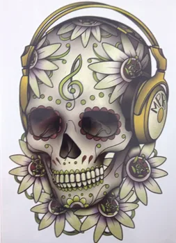 Skull wear Headphones 21 X 15 CM Sexy Cool Beauty Tattoo Waterproof Hot Temporary Tattoo Stickers
Skull wear Headphones 21 X 15 CM Sexy Cool Beauty Tattoo Waterproof Hot Temporary Tattoo Stickers