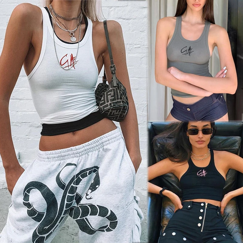 Women Fashion Summer Letter Sport Sleeveless Slim Casual Tank Tops Embroidery Leter Crop Tops
Women Fashion Summer Letter Sport Sleeveless Slim Casual Tank Tops Embroidery Leter Crop Tops