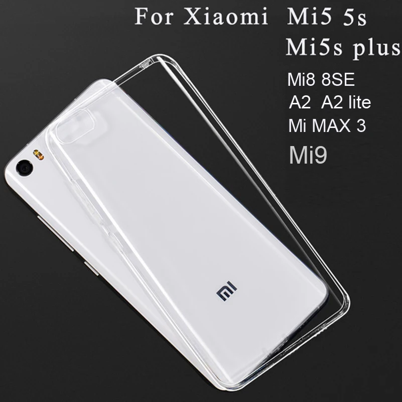 

For Xiaomi mi9 mi8 se mi5 mi5s max3 Case Silicone Coque Transparent Soft Clear Phone Back Cover Xiomi mi 8 9 9se Xaomi 5 5s plus