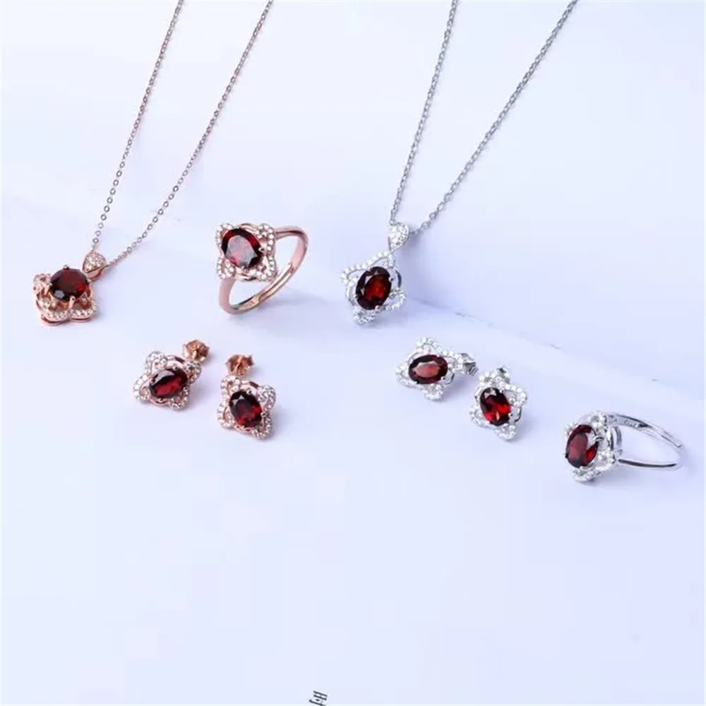 factory wholesale fashionable 925 sterling silver oval natural red garnet gemstone jewelry set for wedding engagement
factory wholesale fashionable 925 sterling silver oval natural red garnet gemstone jewelry set for wedding engagement