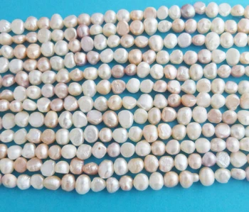 Wholesale-F080 # 3 colors ( 12 strands / set) DIY 6-7MM Baroque Freshwater Pearl BEADS 15 "L 100% pearl 
Wholesale-F080 # 3 colors ( 12 strands / set) DIY 6-7MM Baroque Freshwater Pearl BEADS 15 "L 100% pearl