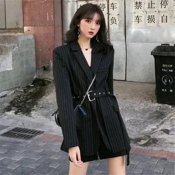 2020 New Korean Loose Fashion Long-sleeved Striped Chic Suit Jacket Spring Autumn Women Blazers Coats Casual Black Outwear V476
2020 New Korean Loose Fashion Long-sleeved Striped Chic Suit Jacket Spring Autumn Women Blazers Coats Casual Black Outwear V476