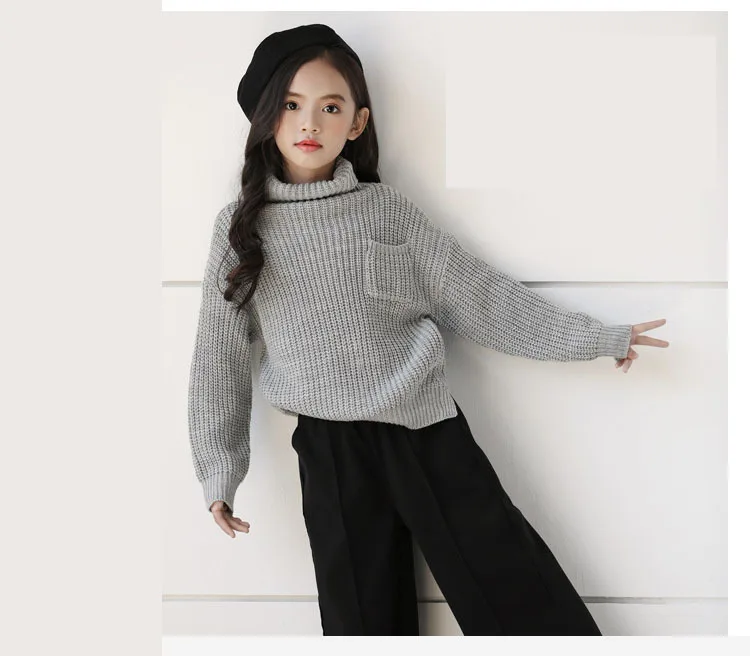 2019 Solid Long Sleeve Loose Sweater For Teenage Girl Knit Cotton Tops Clothing New Year Toddler Sweaters Kids Casual Pullovers (10).jpg