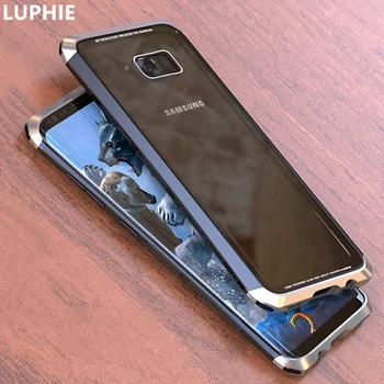 LUPHIE For Samsung Galaxy S8 Case Cover Luxury Hard Metal Aluminum Frame Transparent Tempered Glass Back Cover Phone Case for S8
LUPHIE For Samsung Galaxy S8 Case Cover Luxury Hard Metal Aluminum Frame Transparent Tempered Glass Back Cover Phone Case for S8