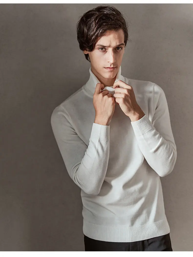 Brand MuLS Turtleneck Sweater Men Pullovers Spring Winter Thick High-Neck Male Sweater Jumpers Cotton Fleece Man knitwear Autumn 4