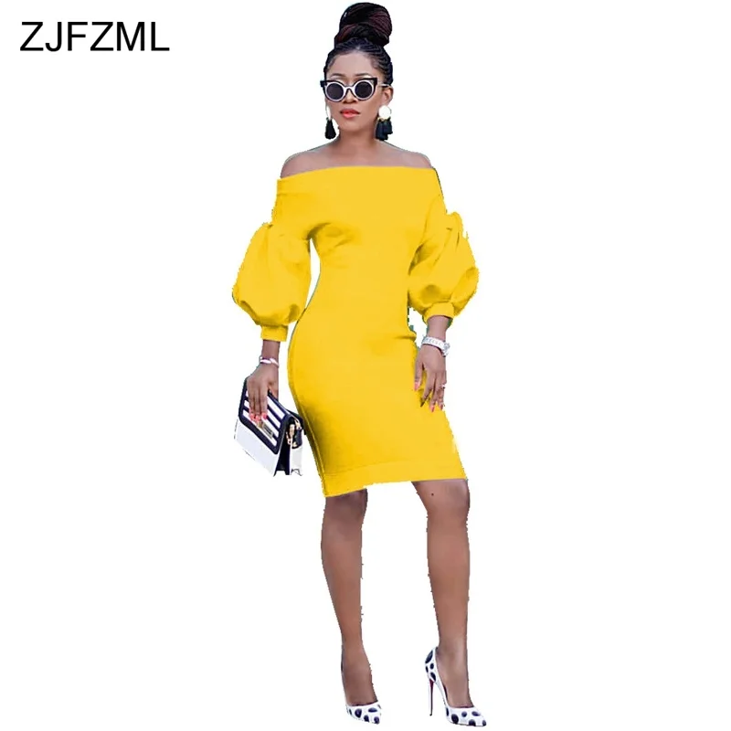 Long Lantern Sleeve Elegant Pencil Dresses Women Slash Neck Off The Shoulder Package Hip Dress Sexy Backless Slim Fit Robe Femme
Long Lantern Sleeve Elegant Pencil Dresses Women Slash Neck Off The Shoulder Package Hip Dress Sexy Backless Slim Fit Robe Femme