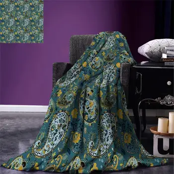 Paisley Throw Antique Curly Floral Motifs Old Fashioned Baroque Blossoms Oriental Cultural Design Warm Microfiber Blanket
Paisley Throw Antique Curly Floral Motifs Old Fashioned Baroque Blossoms Oriental Cultural Design Warm Microfiber Blanket