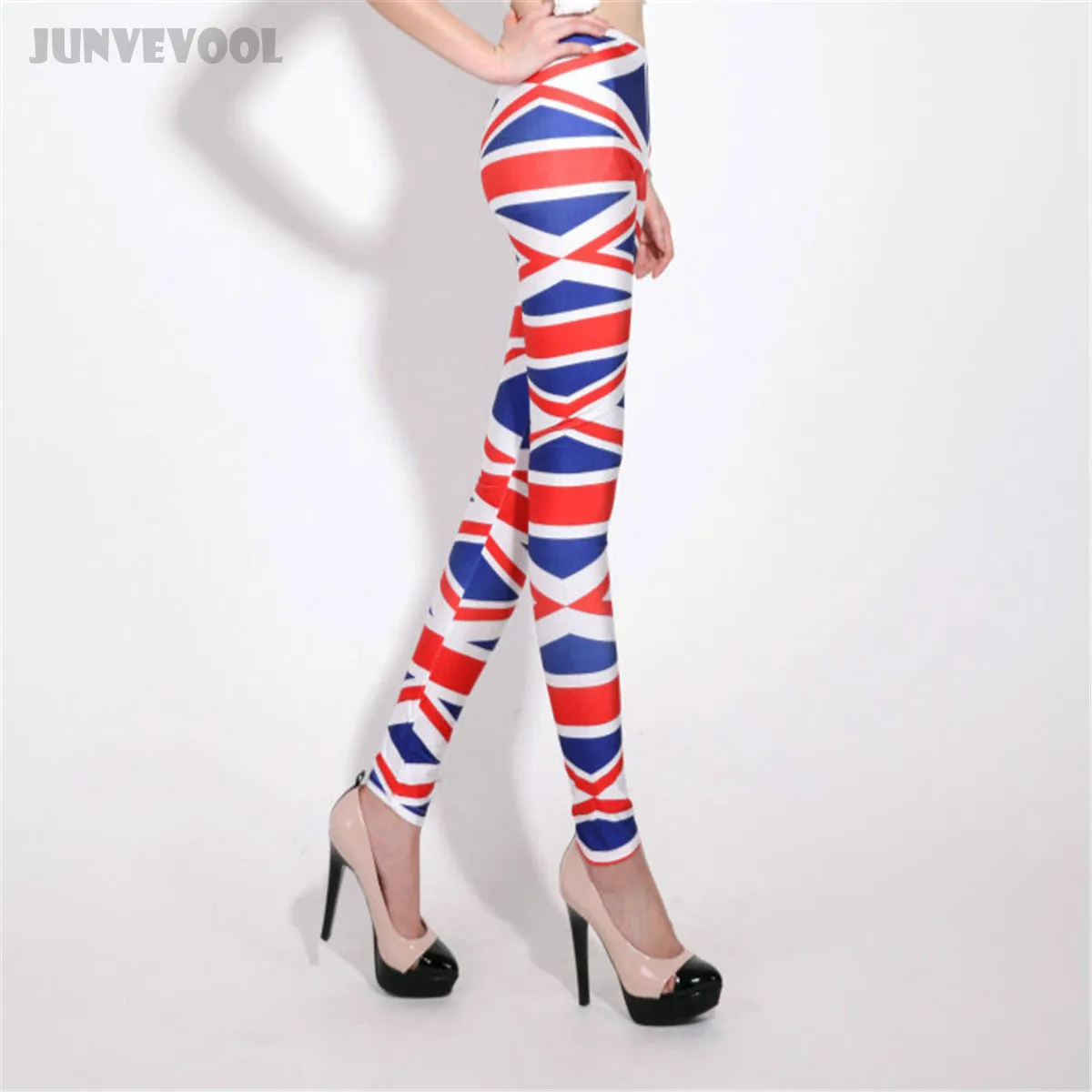 Фото Для фитнеса британский флаг брюки женские полосатые печатные 3D графический