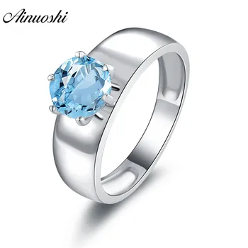 AINUOSHI Natural Blue Topaz Ring Engagement Wedding Ring Pure 925 Silver Gemstone Ring Jewelry 1.25ct Round Cut Solitaire Ring
AINUOSHI Natural Blue Topaz Ring Engagement Wedding Ring Pure 925 Silver Gemstone Ring Jewelry 1.25ct Round Cut Solitaire Ring