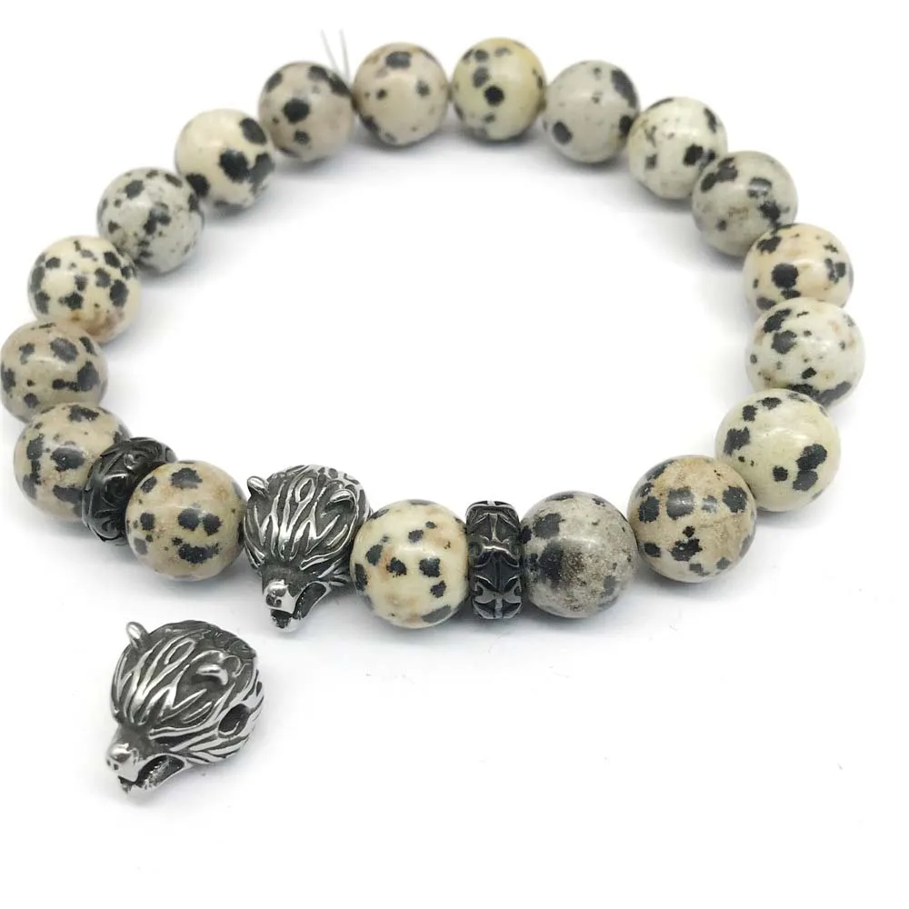 316l Stainless Steel 2mm Hole Retro Wolf Head Bead Accessories Metal Spacer Charms Beads DIY Beaded Bracelet For Jewelry Making
316l Stainless Steel 2mm Hole Retro Wolf Head Bead Accessories Metal Spacer Charms Beads DIY Beaded Bracelet For Jewelry Making