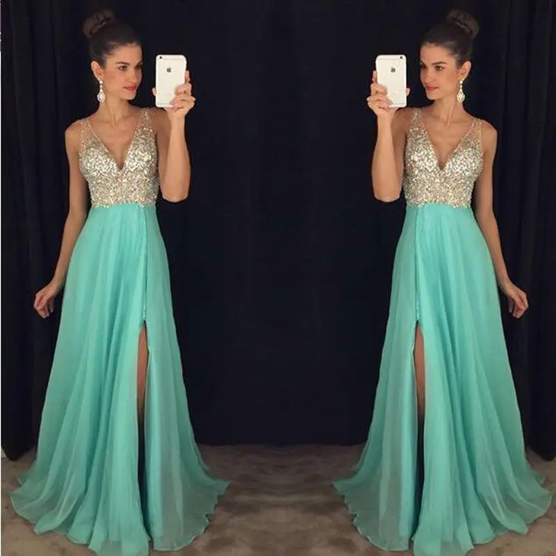 2018 new Women sexy deep v-neck long dress Formal Wedding Bridesmaid Long Party Ball Prom sequins split tulle Dresses
2018 new Women sexy deep v-neck long dress Formal Wedding Bridesmaid Long Party Ball Prom sequins split tulle Dresses