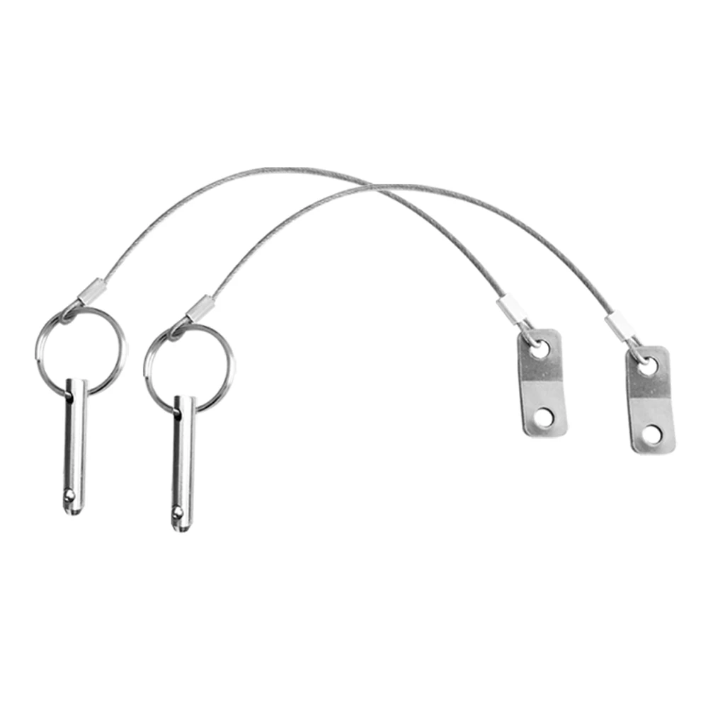 Quick Release Pin, Stainless Steel with Lanyard, Bimini Boat Top Pin, 2 Pack