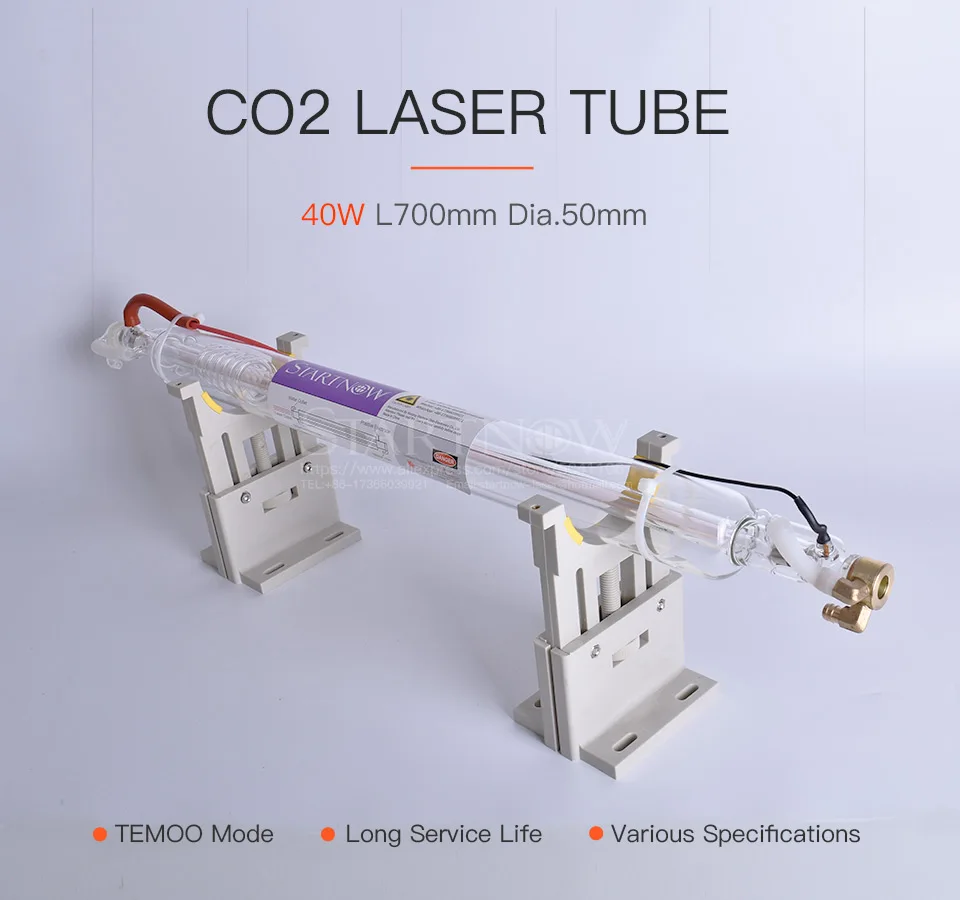 Startnow CO2 Laser Tube 40W 700mm Glass Laser Lamp For CO2 Laser Engraving Machine Pipe Carving Cutting Marking Spare Parts