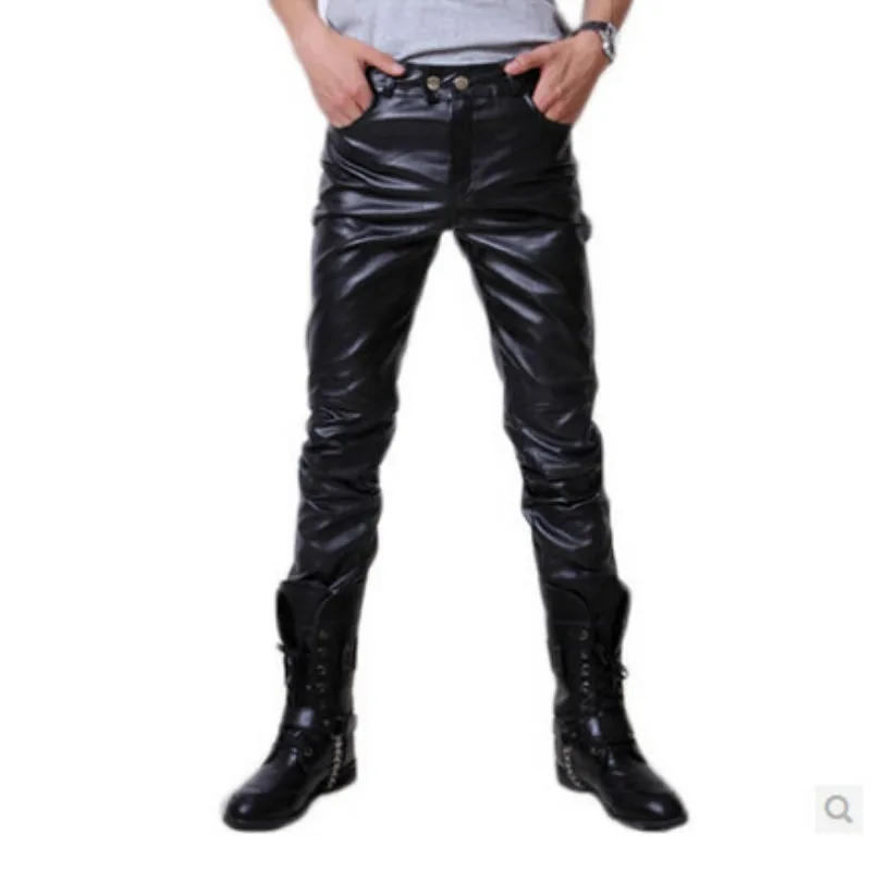 Men Skinny Faux Leather Leisure Pants Black Gold Silver Pu Shiny Pants Singers Club Performance on Stage Dancer Plus Size M-XXXL
Men Skinny Faux Leather Leisure Pants Black Gold Silver Pu Shiny Pants Singers Club Performance on Stage Dancer Plus Size M-XXXL