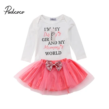 Newborn Baby Girl Clothes Set 2pcs Infant Kids Long Sleeve Bodysuit Letter Tops Tutu Tulle Bow Skirt Cute Outfits Winter 2018 
Newborn Baby Girl Clothes Set 2pcs Infant Kids Long Sleeve Bodysuit Letter Tops Tutu Tulle Bow Skirt Cute Outfits Winter 2018