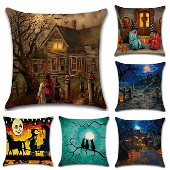 Meijuner Halloween Cushion Cover High Quality Cotton Linen Pumpkin Cat Bat Crow Printed Decorative Pillow Case For Sofa MJ0013
Meijuner Halloween Cushion Cover High Quality Cotton Linen Pumpkin Cat Bat Crow Printed Decorative Pillow Case For Sofa MJ0013